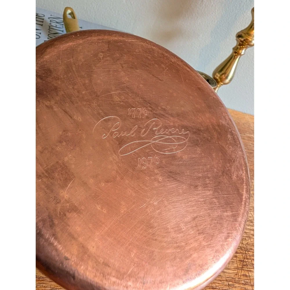 Paul Revere 1776-1976 Bicentennial Copper Saucepan Brass Handle 5.5 inch